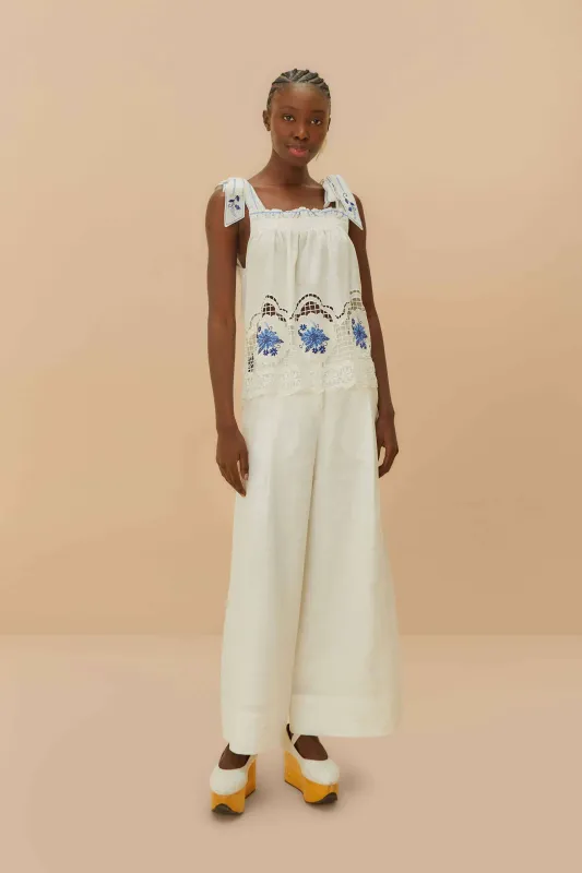 Off-White Euroflax™ Premium Linen High Waisted Pants sold by FARM Rio