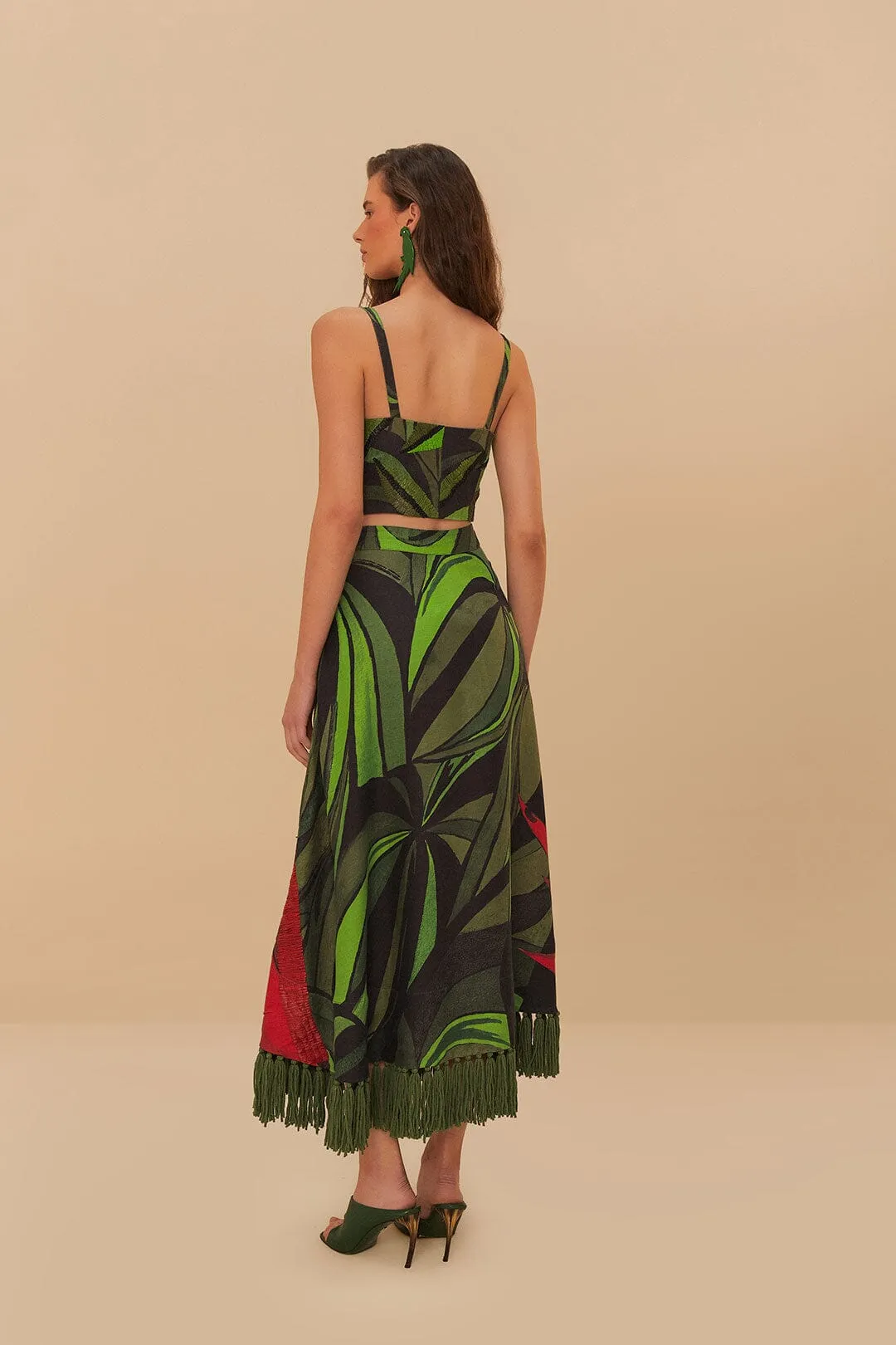 Black Coconut Tree Flow Embroidered Skirt sold by FARM Rio product image thumbnail 4