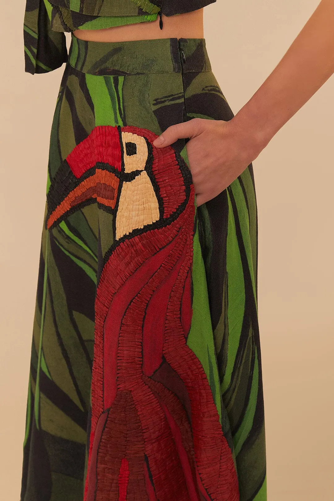 Black Coconut Tree Flow Embroidered Skirt sold by FARM Rio product image thumbnail 5