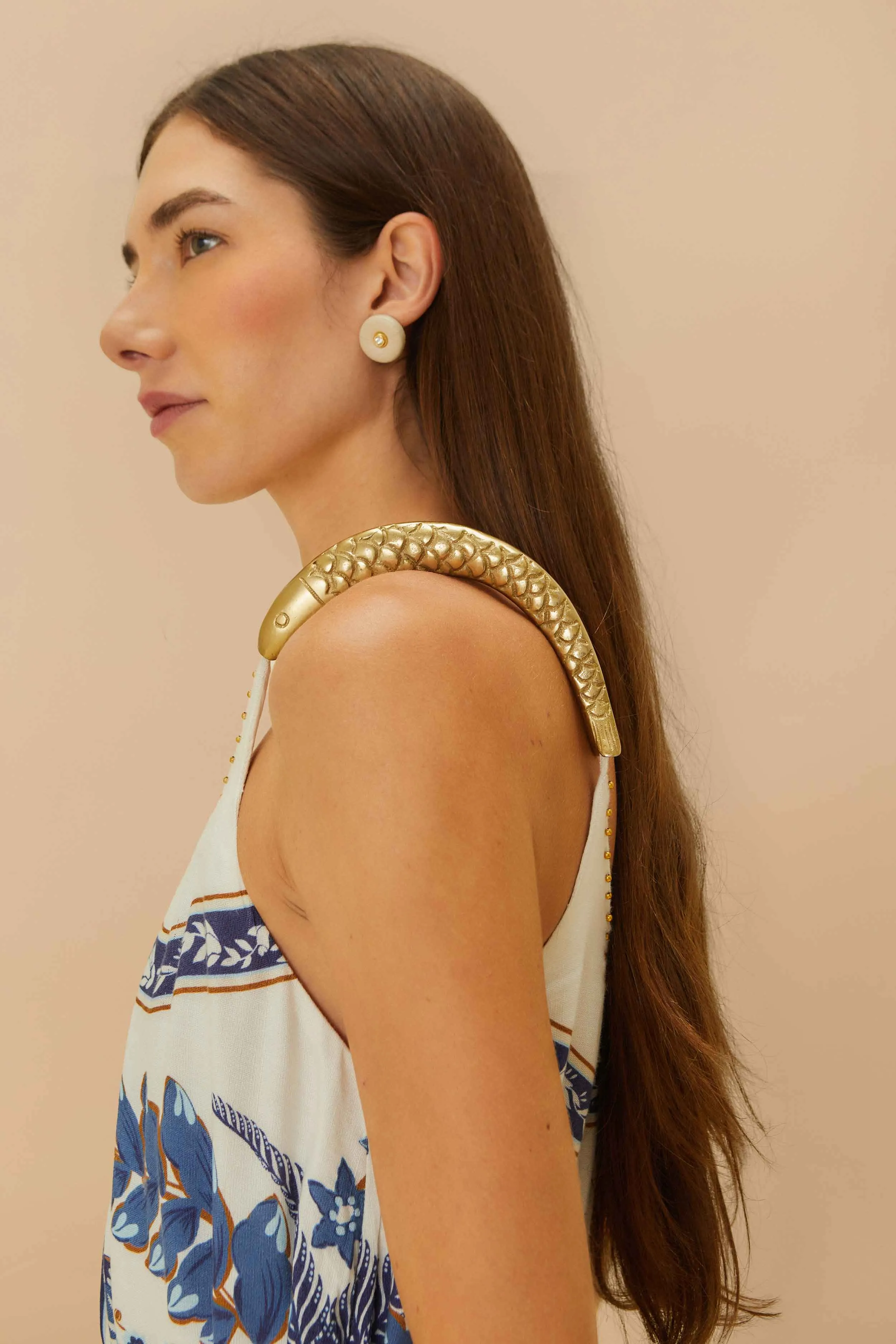 Off-White Ana Tapestry Fish Strap Maxi Dress sold by FARM Rio product image thumbnail 3