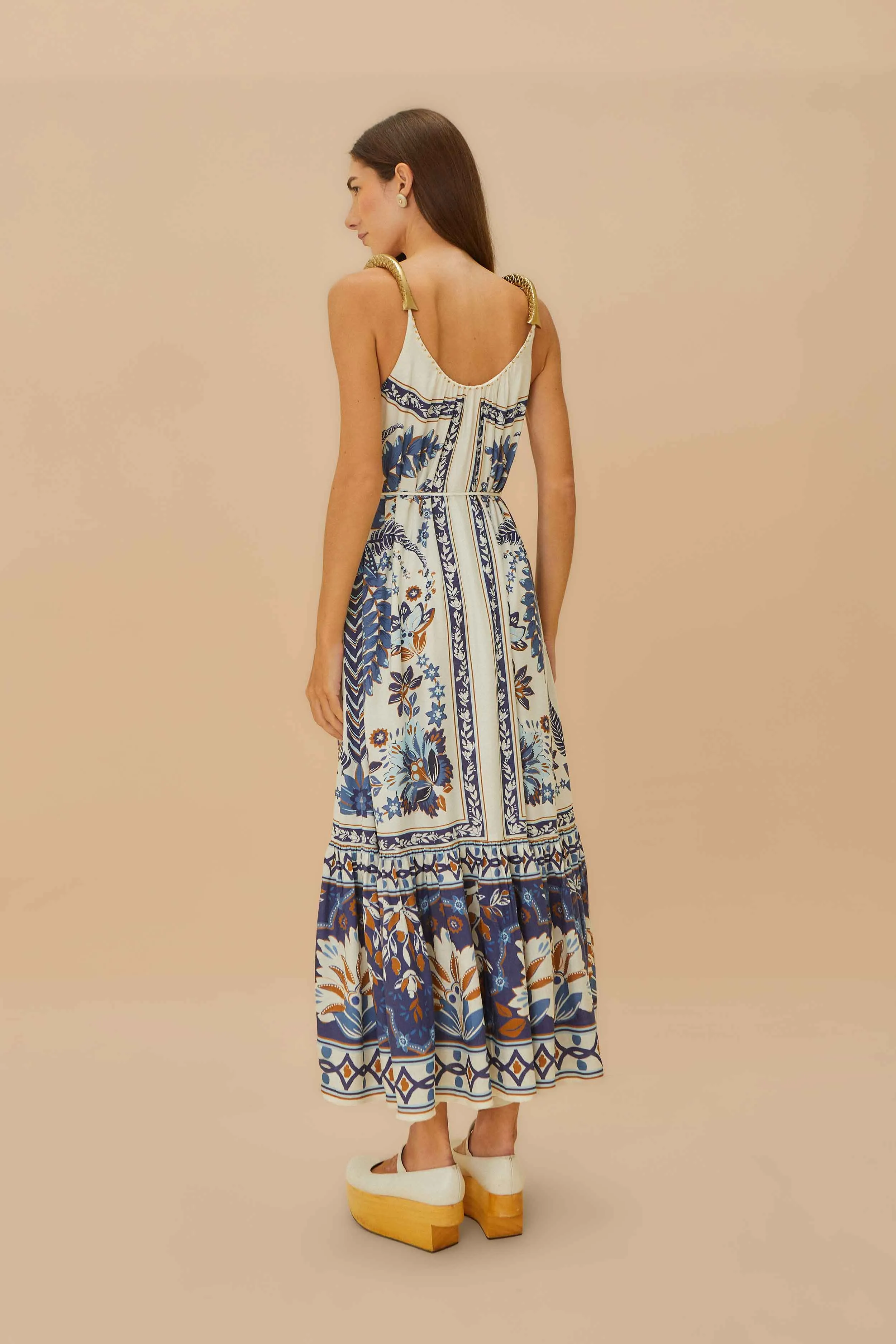 Off-White Ana Tapestry Fish Strap Maxi Dress sold by FARM Rio product image thumbnail 4