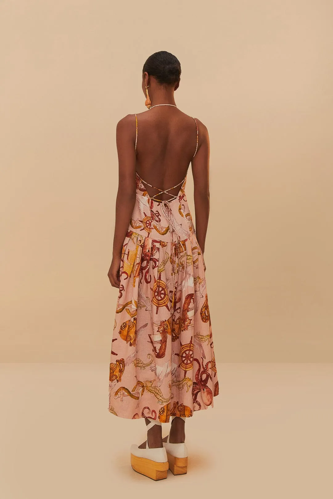 Pink Nautical Wonder LENZING™ ECOVERO™ Euroflax™ Maxi Dress sold by FARM Rio product image thumbnail 2