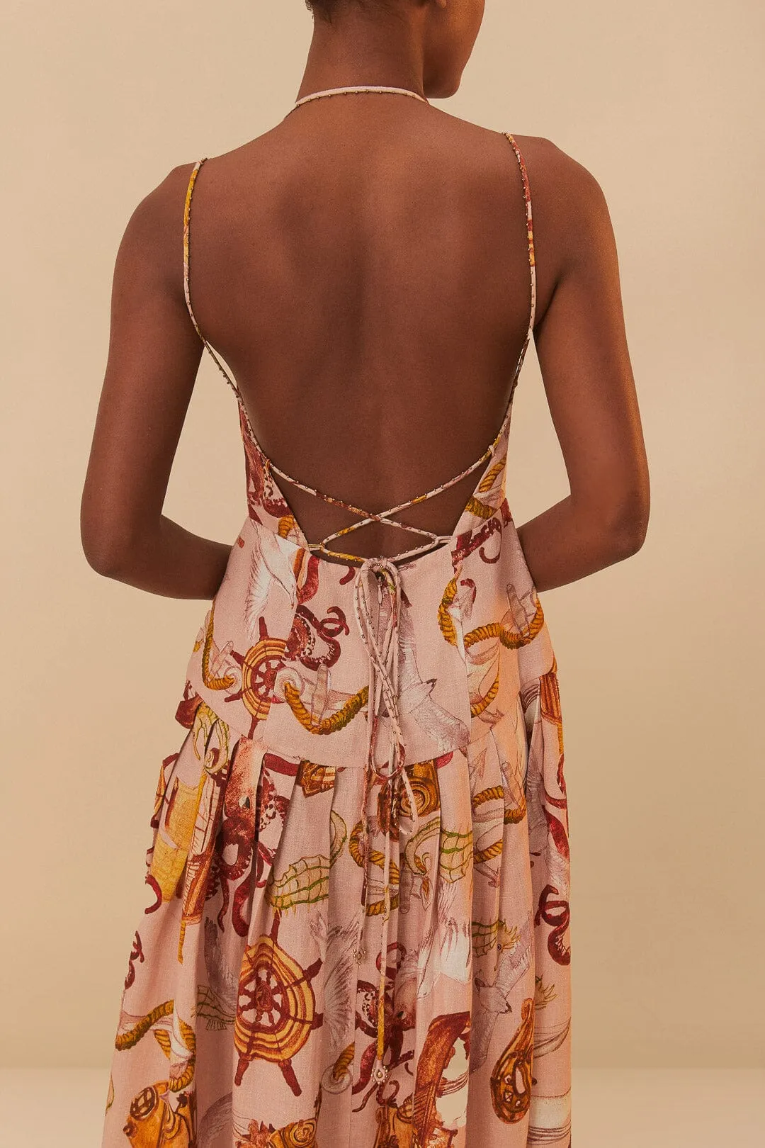 Pink Nautical Wonder LENZING™ ECOVERO™ Euroflax™ Maxi Dress sold by FARM Rio product image thumbnail 3