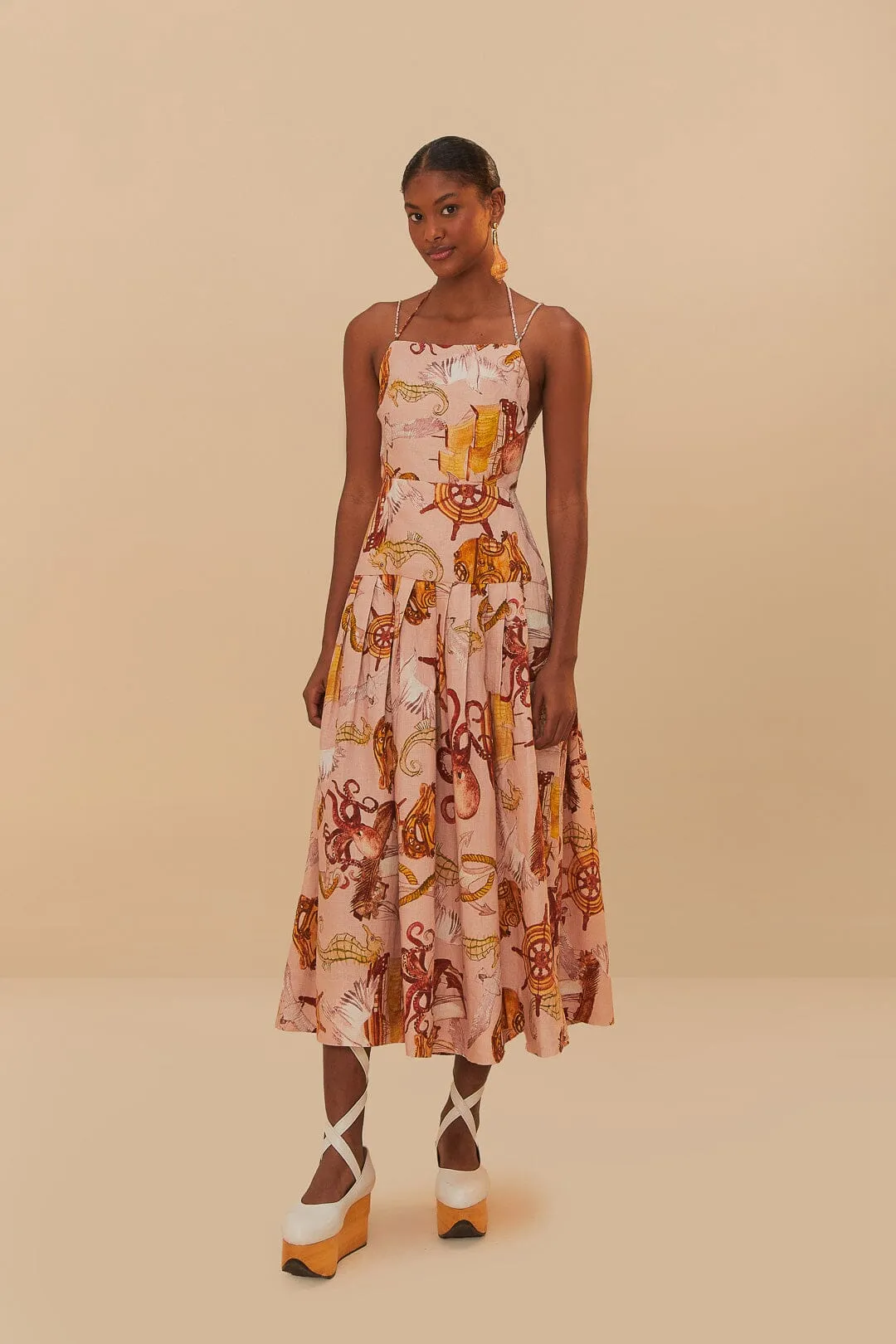 Pink Nautical Wonder LENZING™ ECOVERO™ Euroflax™ Maxi Dress sold by FARM Rio