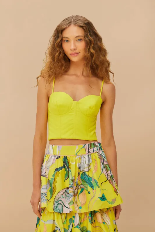 Yellow Sleeveless Shell Crop Top sold by FARM Rio