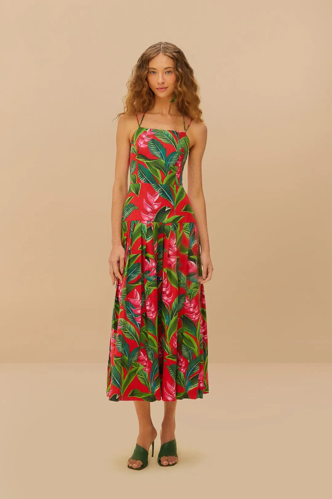 Red Dream Garden LENZING™ ECOVERO™ Euroflax™ Maxi Dress sold by FARM Rio