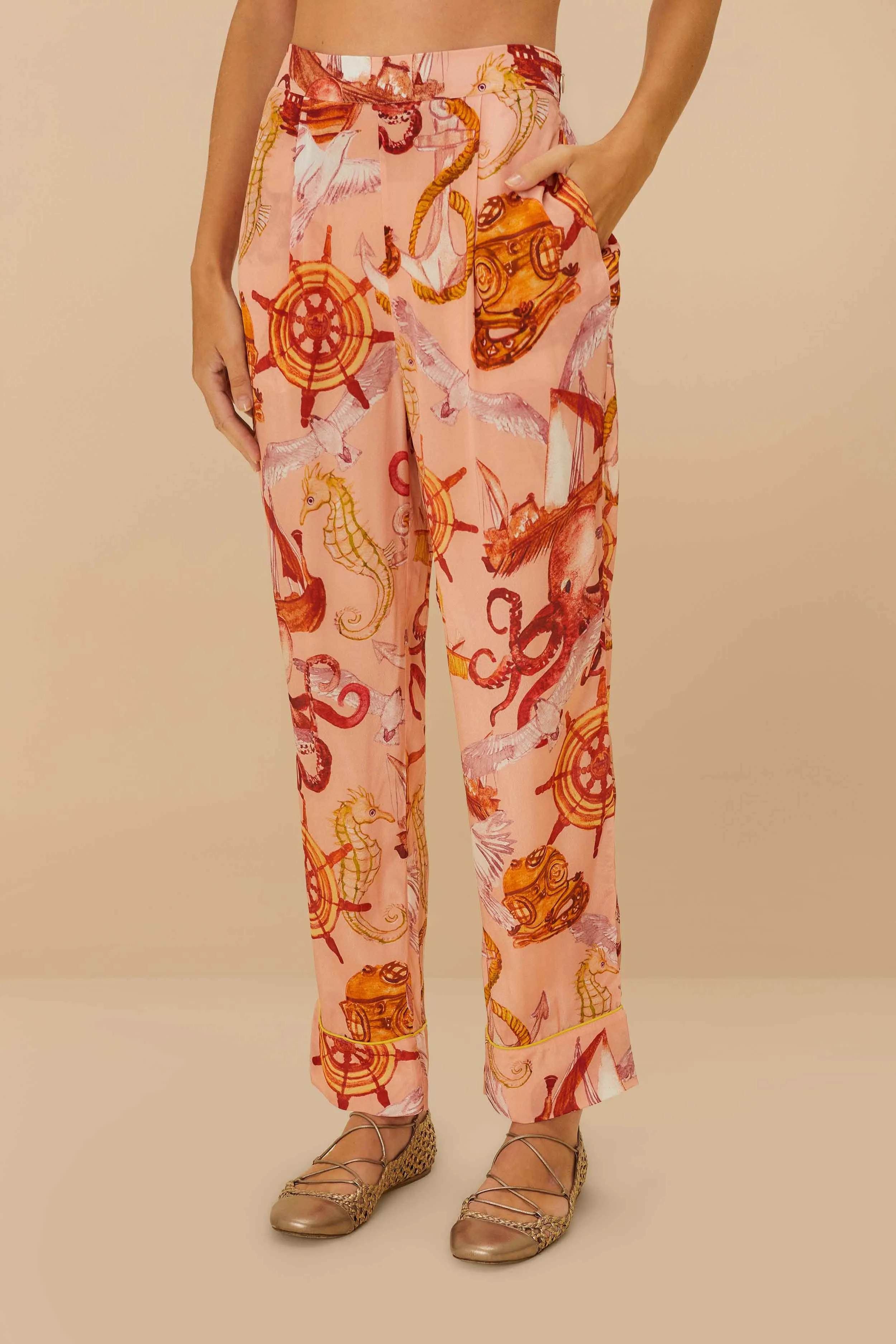 Pink Nautical Wonder Pajama Pants sold by FARM Rio product image thumbnail 2