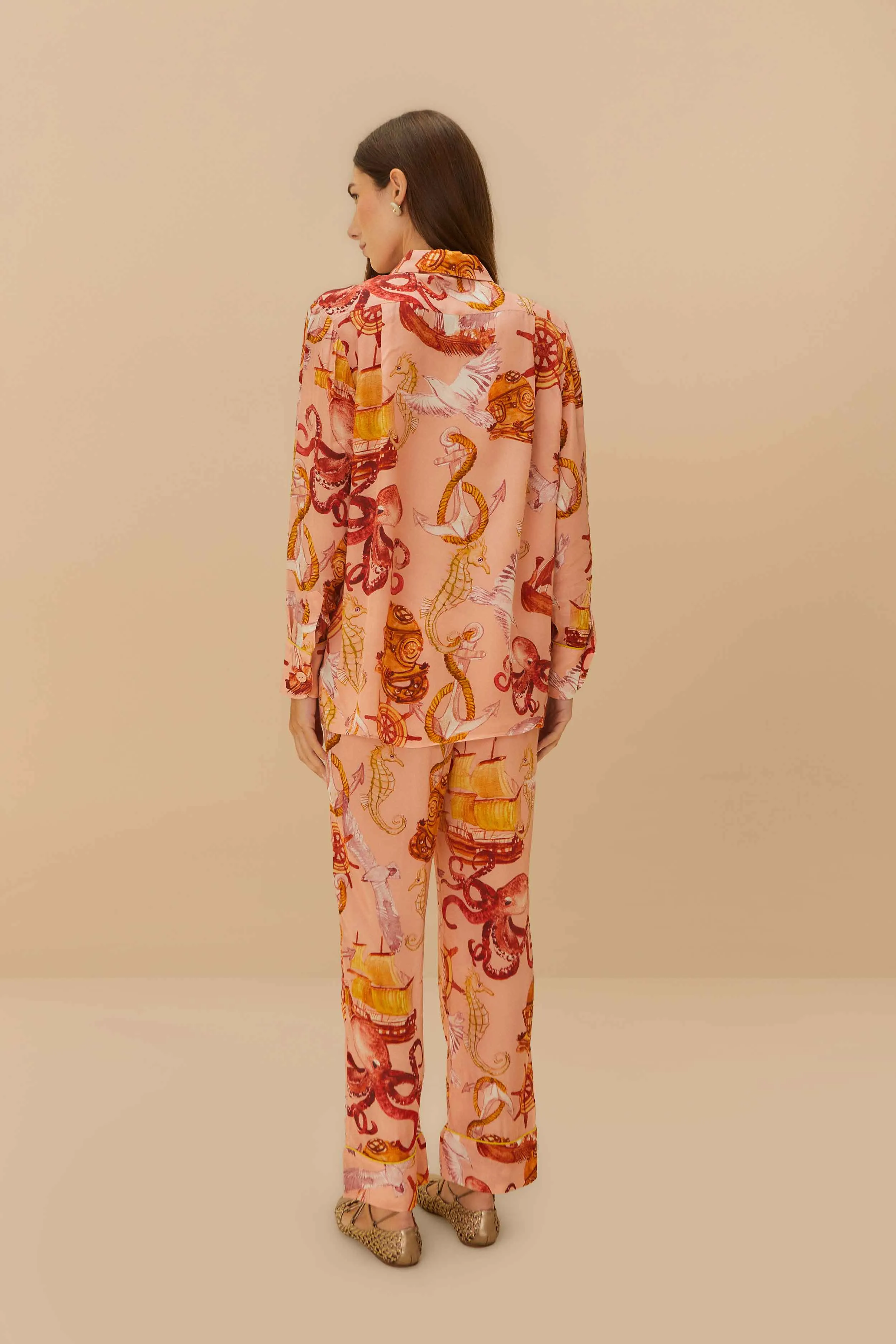 Pink Nautical Wonder Pajama Pants sold by FARM Rio product image thumbnail 4