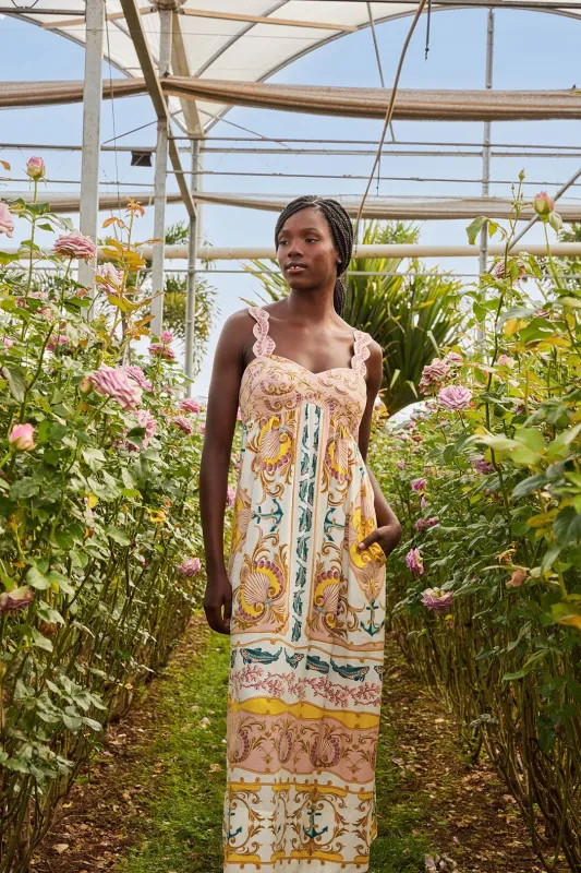 Off-White Maritime Magic LENZING™ ECOVERO™ Euroflax™ Maxi Dress sold by FARM Rio