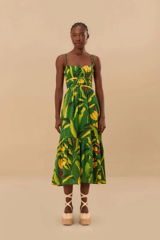 Green Banana Aquarela Midi Dress made by FARM Rio