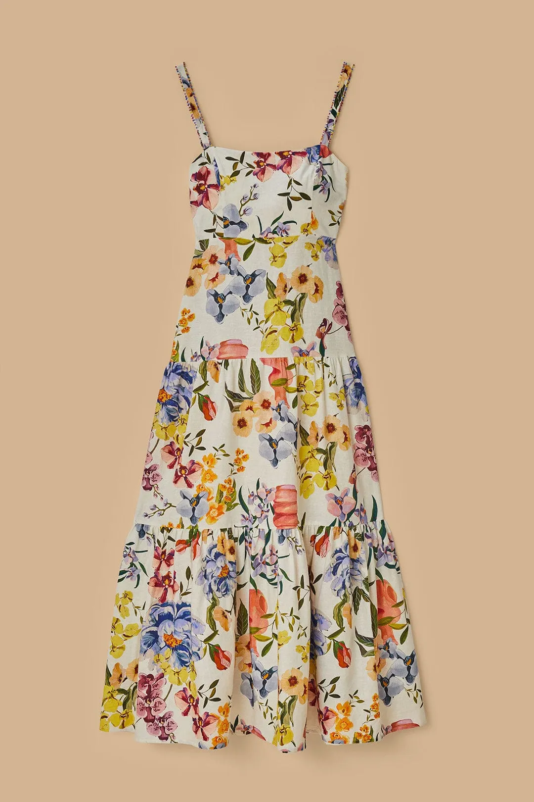 Off-White Greek Garden LENZING™ ECOVERO™ Euroflax™ Maxi Dress sold by FARM Rio product image thumbnail 5