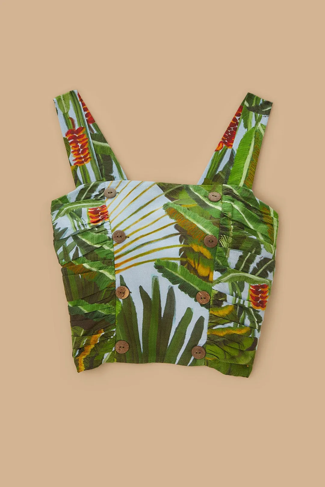 Blue Amazonia Forest LENZING™ ECOVERO™ Euroflax™ Crop Top sold by FARM Rio product image thumbnail 5