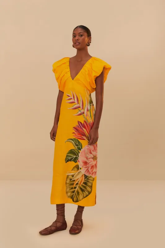 Off-White Spring Awakening Euroflax™ Premium Linen Midi Dress sold by FARM Rio