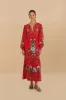 Red Sweet Bloom Bouquet LENZING™ ECOVERO™ Euroflax™ Midi Dress sold by FARM Rio