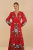 Red Sweet Bloom Bouquet LENZING™ ECOVERO™ Euroflax™ Midi Dress sold by FARM Rio