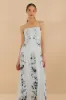 Off-White Mystic Blue Lotus Dreamscape LENZING™ ECOVERO™ Euroflax™ Midi Dress sold by FARM Rio