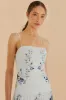 Off-White Mystic Blue Lotus Dreamscape LENZING™ ECOVERO™ Euroflax™ Midi Dress sold by FARM Rio