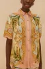 Multicolor Banana Royalty Kaleidoscope Shirt sold by FARM Rio