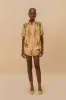 Multicolor Banana Royalty Kaleidoscope Shirt sold by FARM Rio