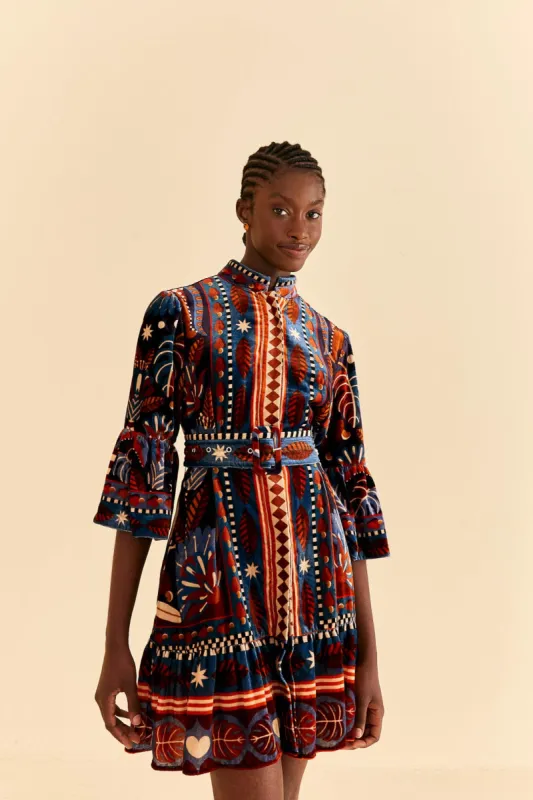 Blue Nature Beauty Scarf Mini Dress sold by FARM Rio