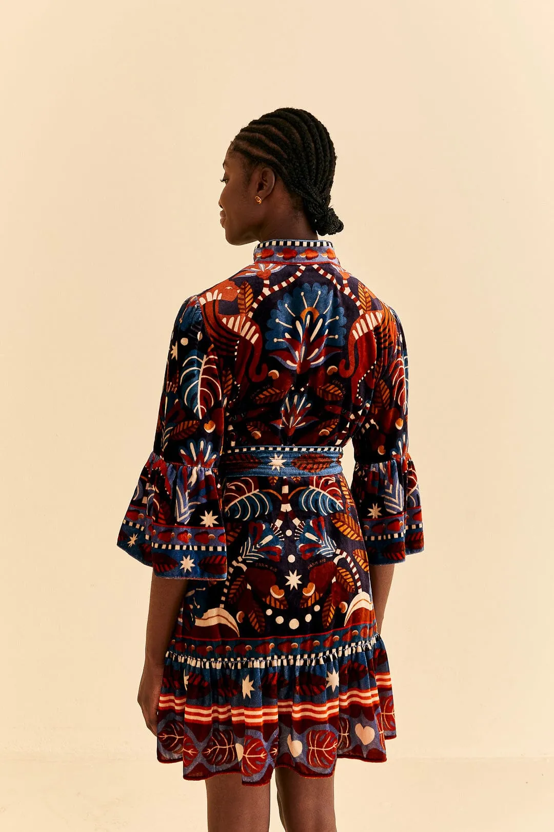 Blue Nature Beauty Scarf Mini Dress sold by FARM Rio product image thumbnail 4