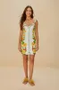 Off-White Picnic Flowers LENZING™ ECOVERO™ Euroflax™ Mini Dress sold by FARM Rio