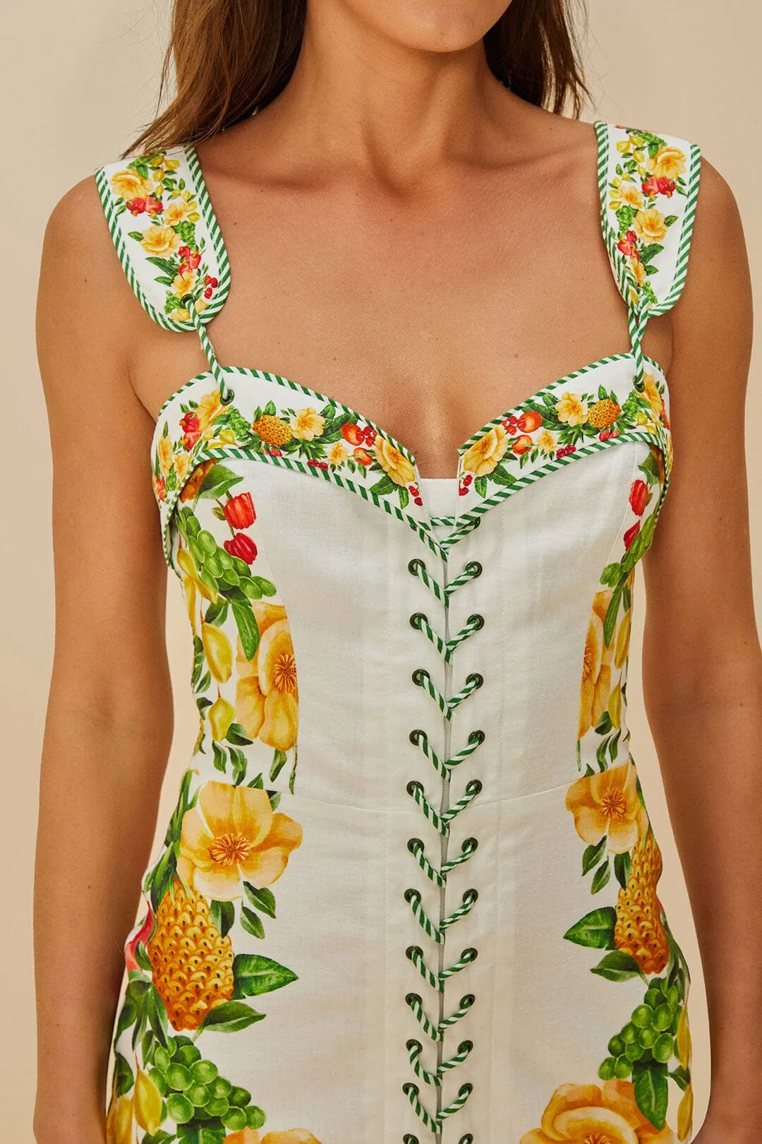 Off-White Picnic Flowers LENZING™ ECOVERO™ Euroflax™ Mini Dress sold by FARM Rio product image thumbnail 3