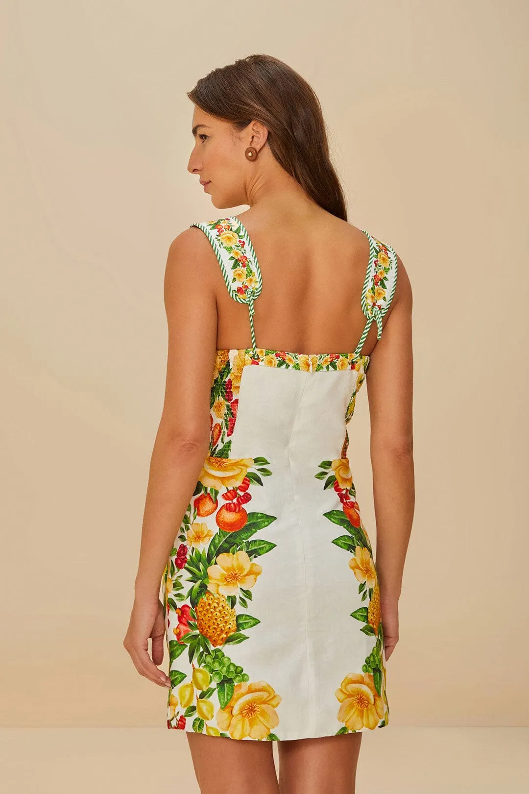 Off-White Picnic Flowers LENZING™ ECOVERO™ Euroflax™ Mini Dress sold by FARM Rio product image thumbnail 4