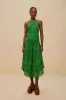 Green Palm Tree Eyelet Halter Neck Midi Dress sold by FARM Rio