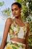 Off-White Picnic Flowers Euroflax™ Premium Linen Crop Top sold by FARM Rio