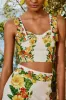 Off-White Picnic Flowers Euroflax™ Premium Linen Crop Top sold by FARM Rio