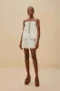 Off-White Flowers Richelieu Euroflax™ Premium Linen Blouse sold by FARM Rio