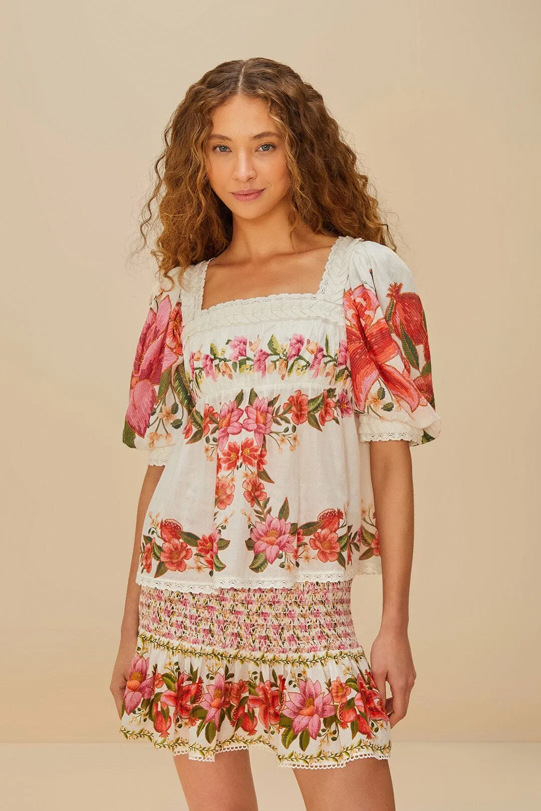 Off-White Summer Fruit Mini Skirt sold by FARM Rio