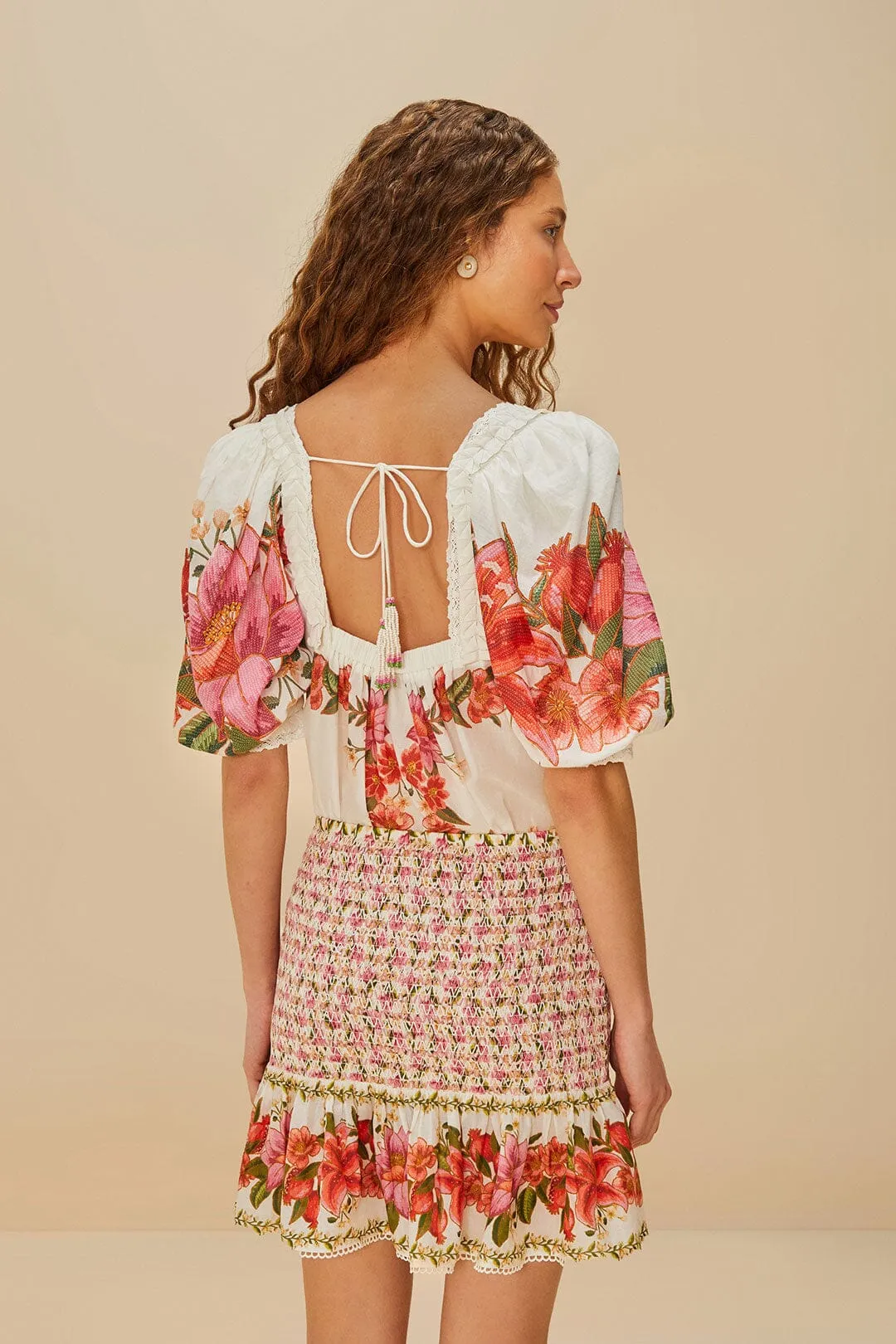 Off-White Summer Fruit Mini Skirt sold by FARM Rio product image thumbnail 3