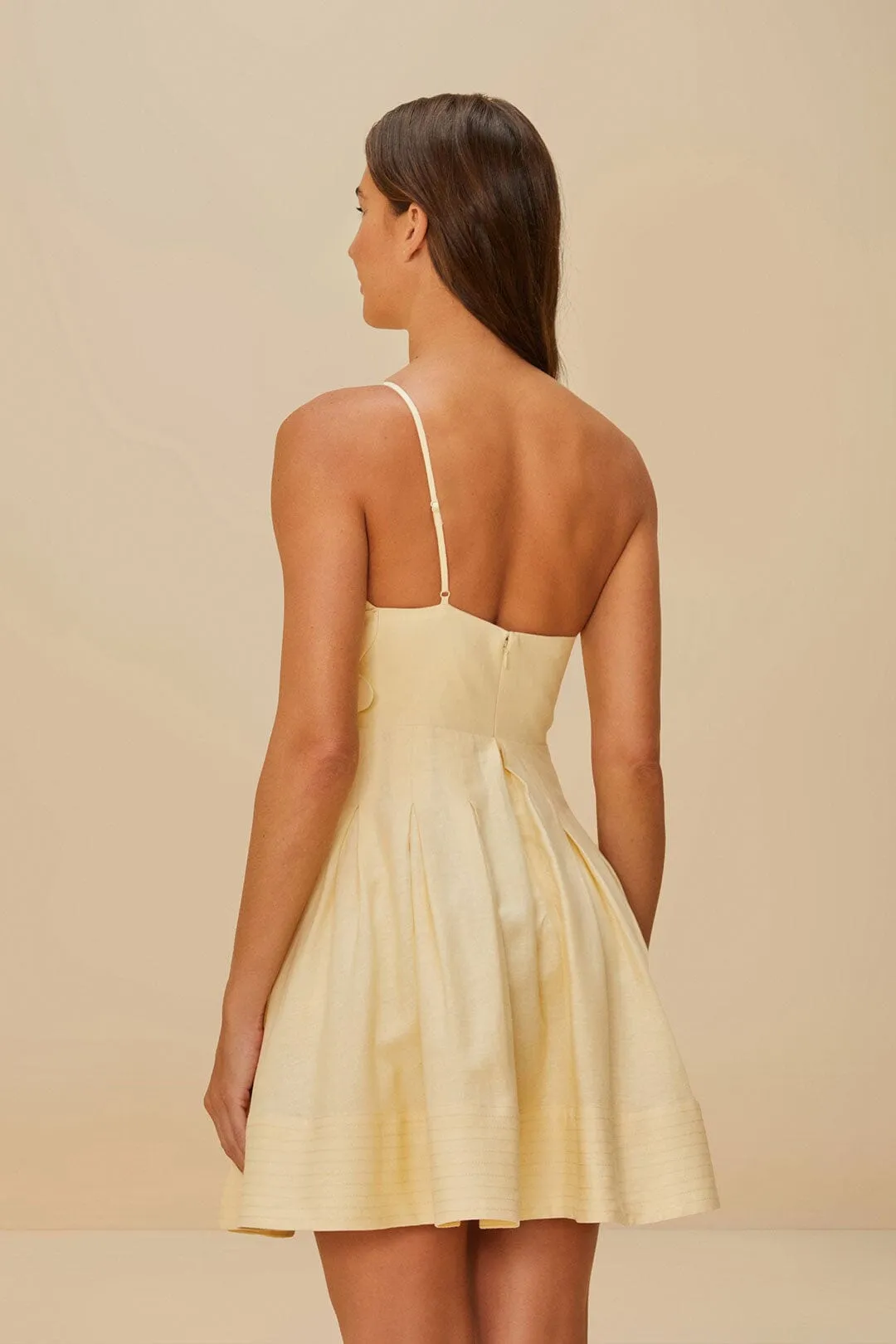 Off-White Lea LENZING™ ECOVERO™ Euroflax™ Mini Dress sold by FARM Rio product image thumbnail 3