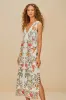 Off-White Delicate Forest Euroflax™ Premium Linen Maxi Dress sold by FARM Rio