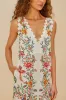 Off-White Delicate Forest Euroflax™ Premium Linen Maxi Dress sold by FARM Rio