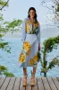 Blue Banana Cocina Striped Midi Skirt sold by FARM Rio
