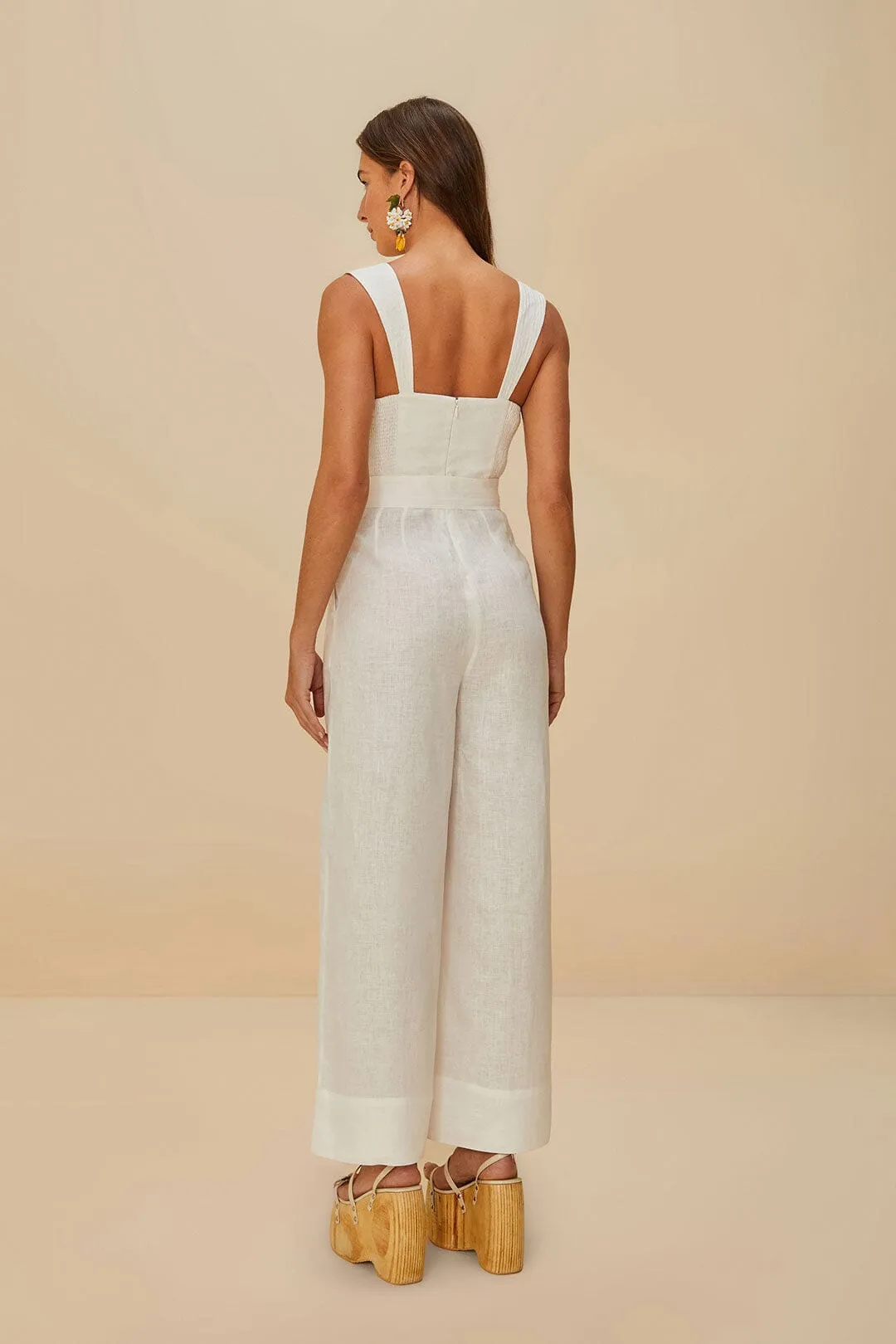 Off-White Euroflax™ Premium Linen Jumpsuit sold by FARM Rio product image thumbnail 4