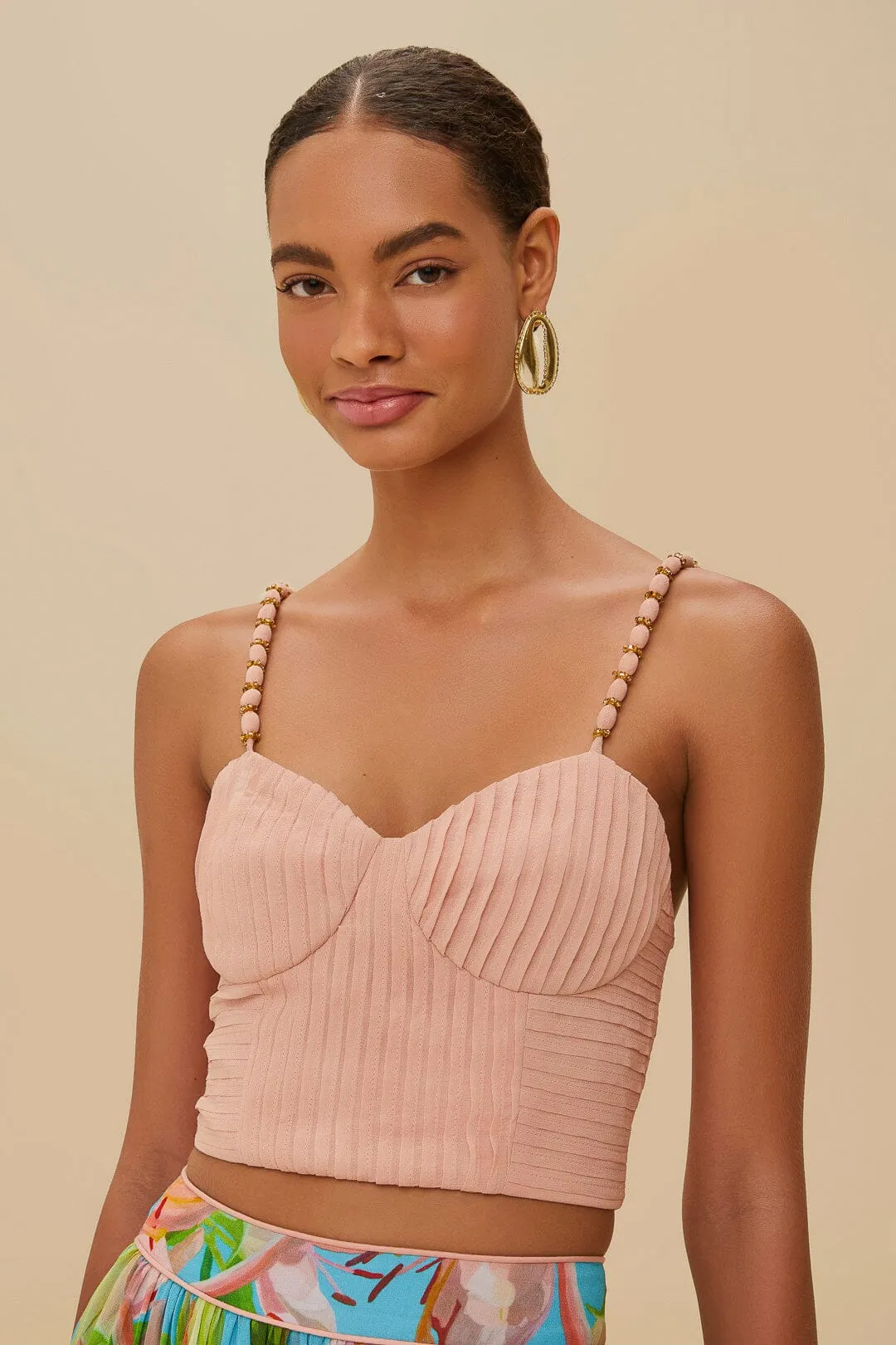 Pink Blush Corset Top sold by FARM Rio