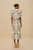 Off-White Delicate Forest Euroflax™ Premium Linen Midi Skirt sold by FARM Rio