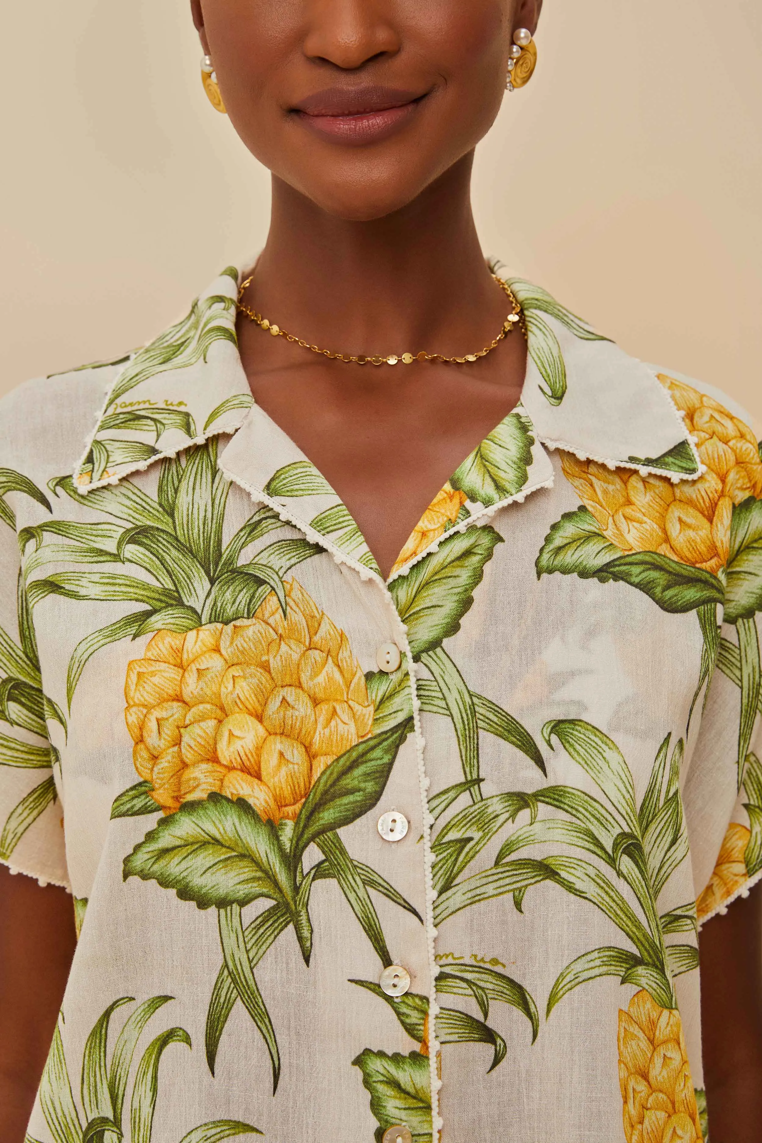 Off-White Delicate Pineapple Shirt sold by FARM Rio product image thumbnail 3