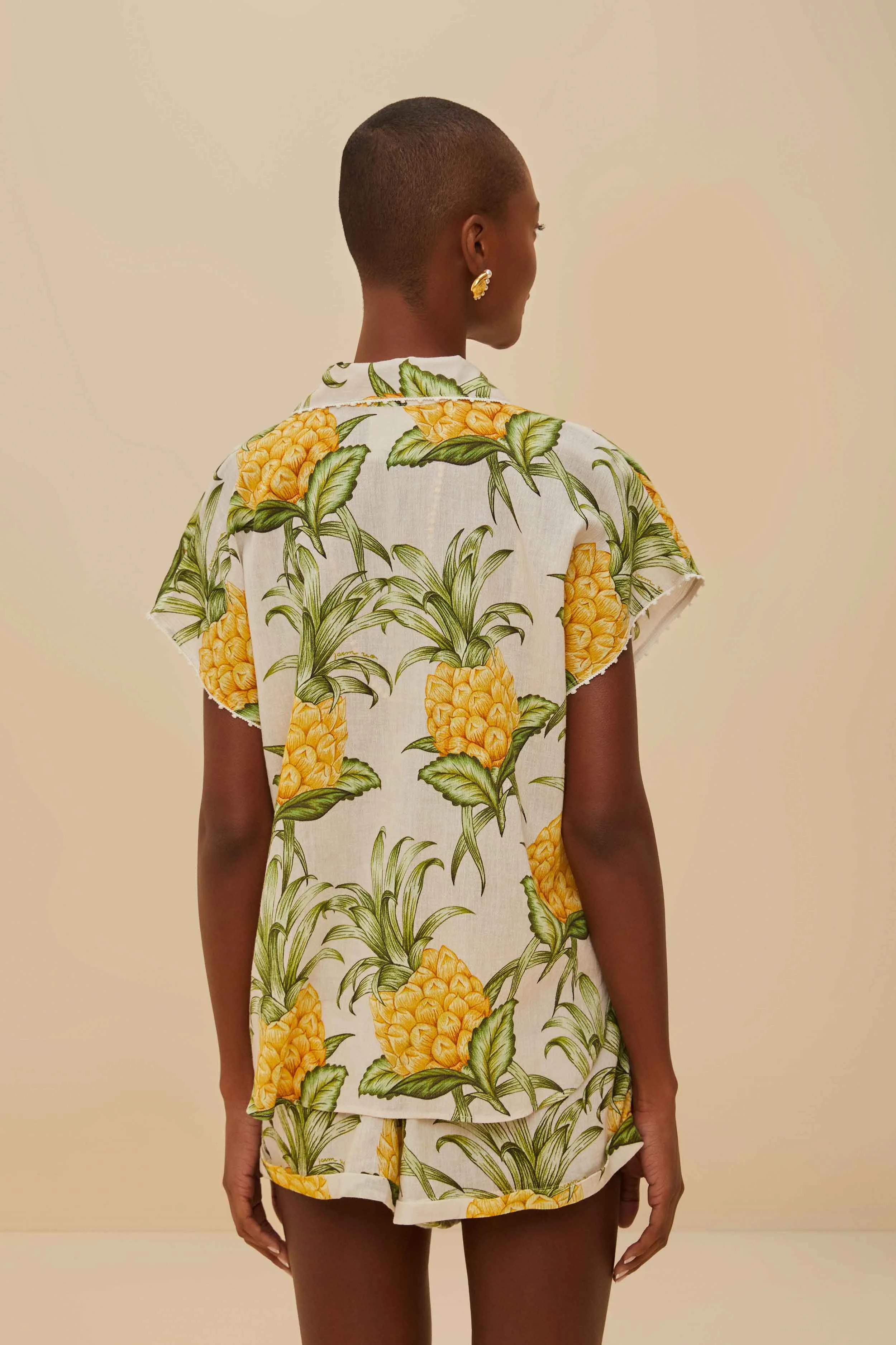 Off-White Delicate Pineapple Shirt sold by FARM Rio product image thumbnail 4