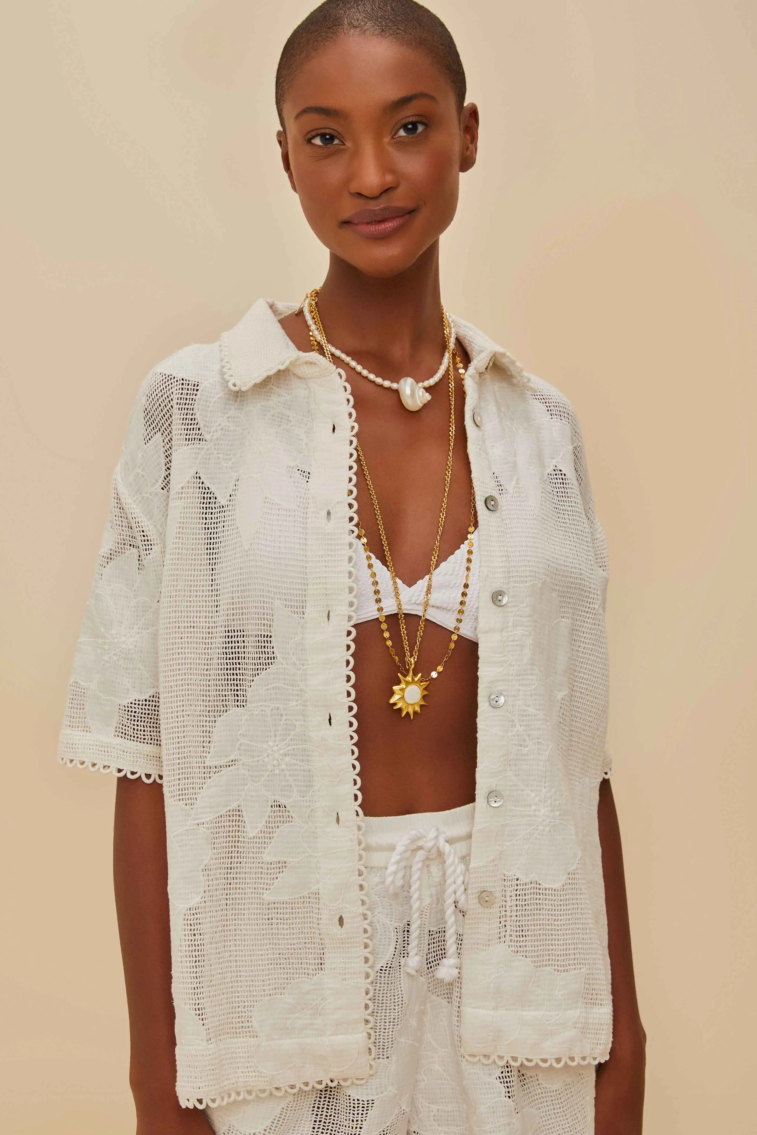 White Flower Shirt sold by FARM Rio