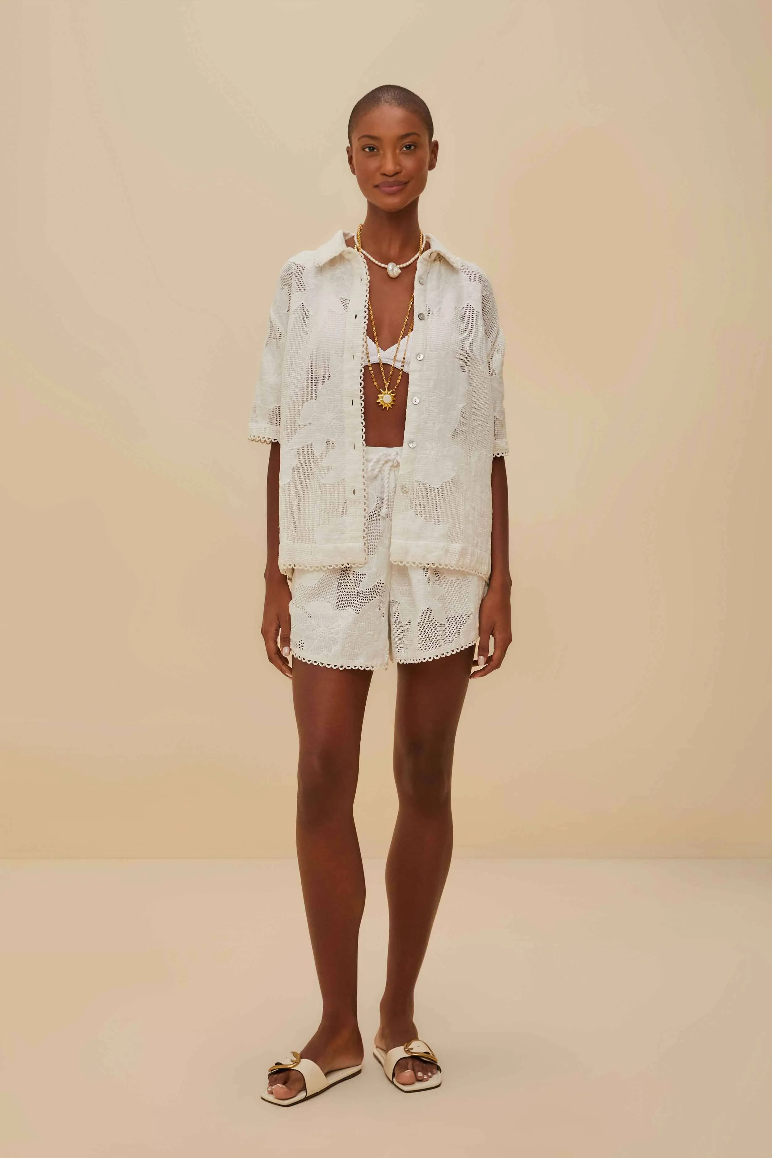 White Flower Shirt sold by FARM Rio product image thumbnail 2