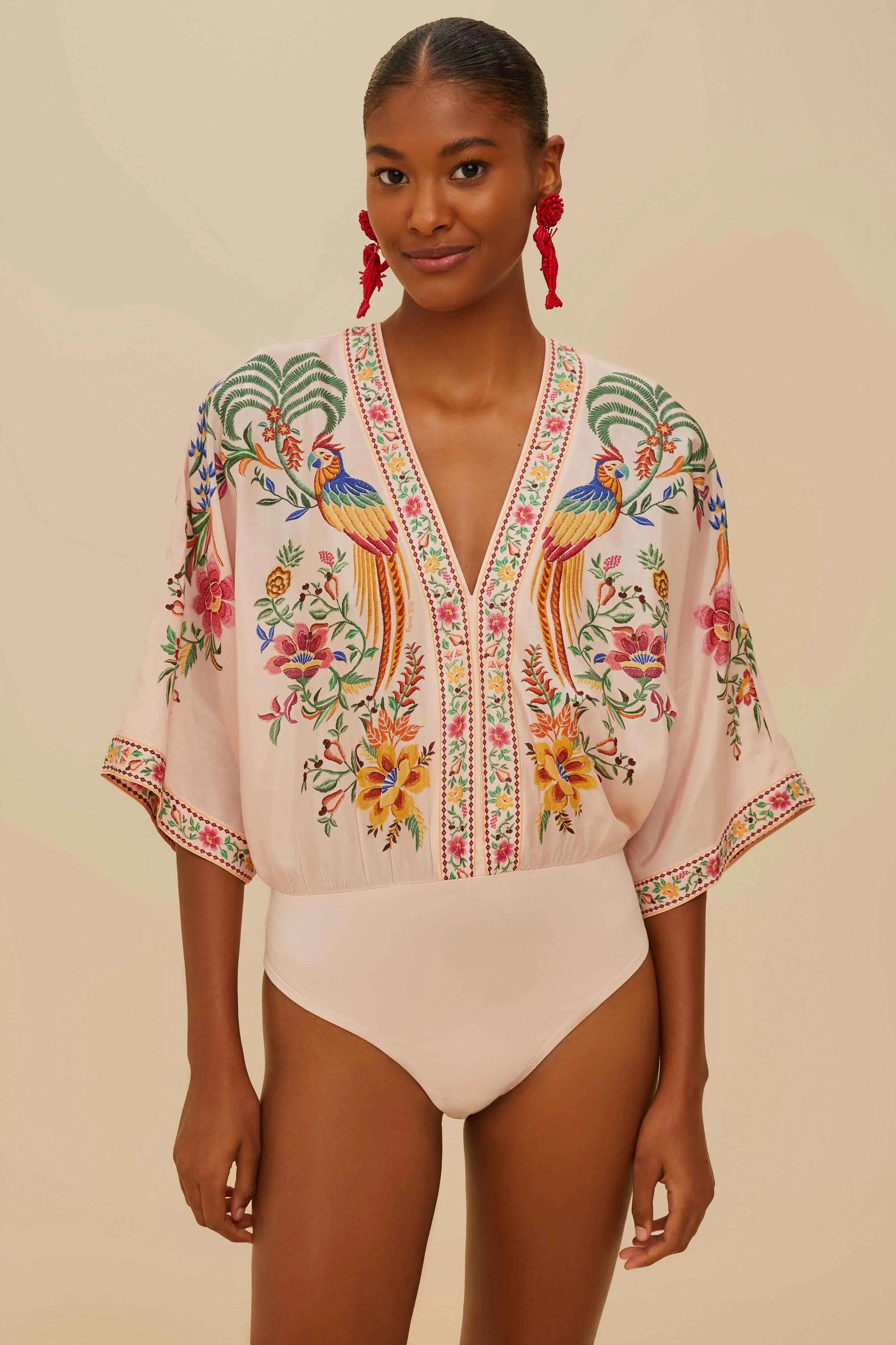 Pink Delicate Forest Bodysuit sold by FARM Rio product image thumbnail 2