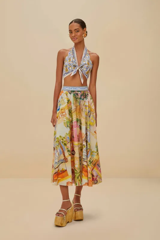 Multicolor Aracati Organic Cotton Midi Skirt sold by FARM Rio