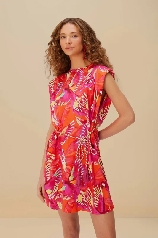 Orange Flying Birds Organic Cotton Mini Dress sold by FARM Rio