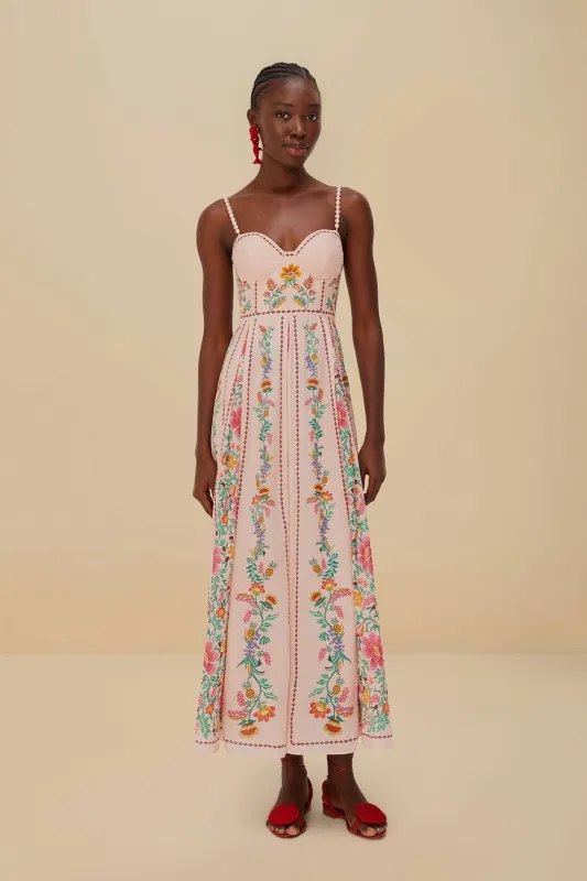 Pink Delicate Forest Maxi Dress sold by FARM Rio