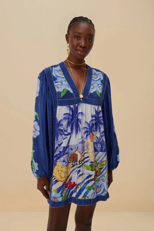 Blue Fresh Table Scarf Mini Dress sold by FARM Rio